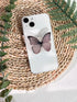 Green Nature Butterfly Phone Grip Stand, Cute Butterfly Cell Phone Holder,Collapsible Phone Charms Accessory,Expanding Kickstand Phone Grip with I...