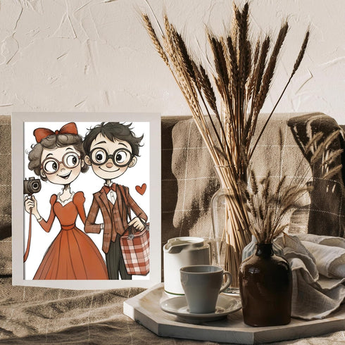 Posterizer 1 pcs-cute quirky couples art-Valentine's day inspired -1-Romantic Art-Holiday Poster Collection-Gift for Couples boyfriend girlfriend ...