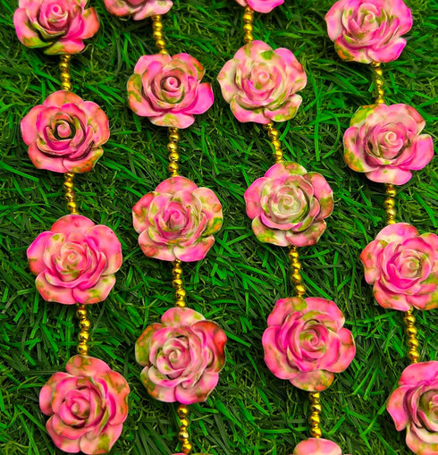 1 Strand Multi Colour Flower Synthetic 5 Pieces Beads Size 22x22x11mm Shape Flower Cut Smooth Making, Beading & Craft Supplies 7$ST03D159...