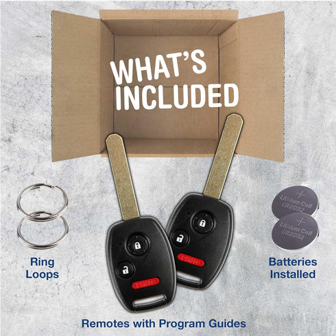 2X KeylessOption Key Fob Replacement for 2007 2008 2009 2010 2011 2012 2013 2014 2015 Honda CR-V CRV Keyless Entry Remote Control, 3-Button MLBHLI...