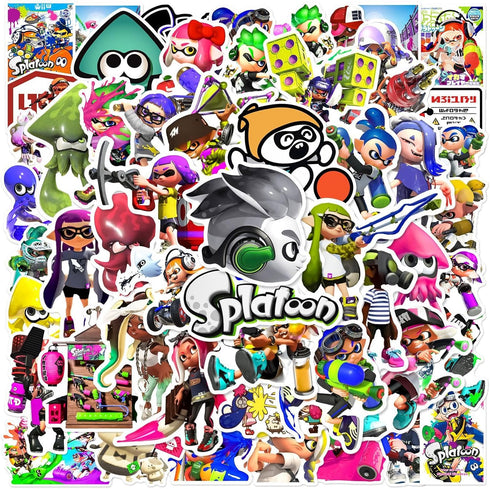 Splatoon Game Stickers for Kids and Teen, Cool Cartoon Game Splatoon Stickers for Water Bottle, Skateboard, Phone, Laptop, Bicycle, Travel Case, C...