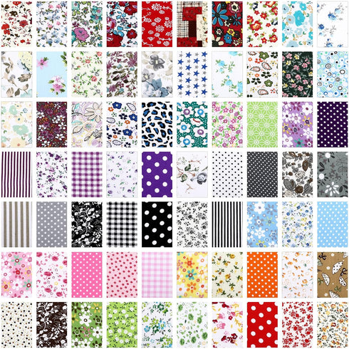 500 Pcs 4 x 4 Inches Cotton Fabric Square Pre Cut Quilt Squares Fabric Bundles Patchwork Fabrics Floral Printed Square Patchwork Fabric Quilting F...