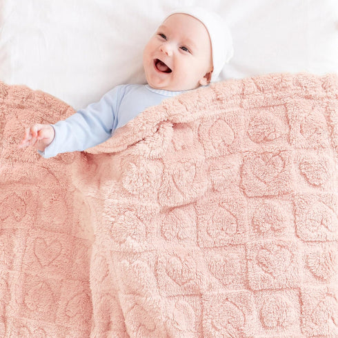 Fleece Baby Blanket Heart Checkered Blanket, Ultra Soft Cozy Baby Blankets for Girls Boys, Fluffy Infant Toddler Newborn Receiving Blankets for Cr...