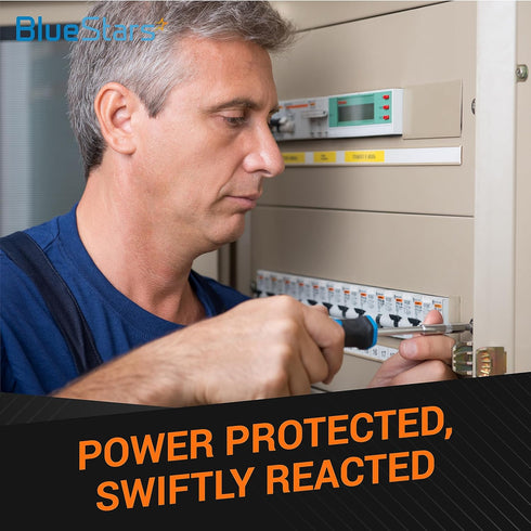 BlueStars 10 Amp DC Miniature Circuit Breaker, 120V/240V 1 Pole DIN Rail Mount for Battery & Solar Panels PV System, Thermal Magnetic Trip, Single...