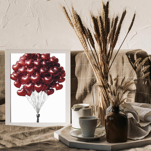 Posterizer 1 pcs-Valentine's Day cute heart shaped balloon poster -3-Romantic Art-Holiday Poster Collection-Gift for Couples boyfriend girlfriend ...