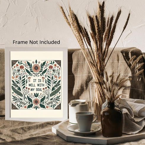 Posterizer 1 pcs-it is well with my soul-Plants trendy art-Floral & Botanical Art-GIft for Men Women Teens-Decor for Home & Office- unframed wall ...
