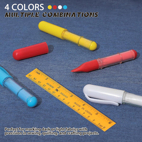 Vizava Fabric Chalk Markers for Sewing,Quilting,Crafting|Erasable Tailor’s Chalk|Work on Various Fabrics|Dosing Wheel Drawing Intricate Patterns P...