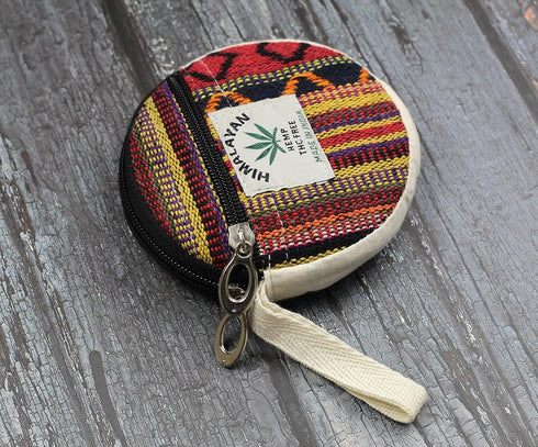 Coin Purse For Women Handmade Hemp Coin Pouch Eco friendly Hippie Boho Wallet Earphone holder (Red)...