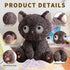 Cute Black Cat Stuffed Animal Toy, Kawaii Cat Plush Pillow, Black Cat Soft Plushies Throw Pillow for Kids Birthday Christma Halloween Day Gifts De...
