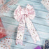 MEEDEE Star Wired Ribbon 2.5 Inch Rose Gold Star Ribbon Pink Ribbon with Stars Satin Wired Ribbon 25 Yards Roll Pink Wedding Ribbon Star Christmas...