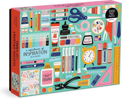 Galison Tools for Creative Business – 1000 Piece Puzzle Fun and Challenging Activity with Bright and Bold Artwork of Inspirational Stationery Supp...