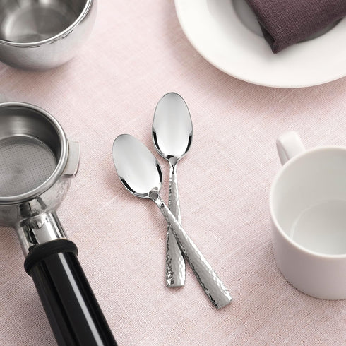 Hudson Essentials Hammered Demitasse Espresso Spoons, 4.6-inch Mini Coffee Spoons, 18/10 Stainless Steel Small Spoons for Dessert, Coffee, Tea, Se...