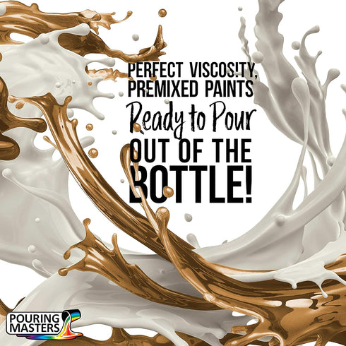 Pouring Masters 24 Karat Gold Metallic Acrylic Ready to Pour Pouring Paint – Premium 8-Ounce Pre-Mixed Water-Based - For Canvas, Wood, Paper, Craf...