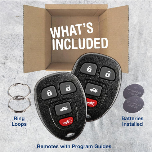 2X KeylessOption Key Fob Replacement for 2005 2006 2007 2008 2009 2010 2011 2012 Buick Lacrosse Chevrolet Chevy Cobalt Malibu Pontiac G5 G6 Grand ...
