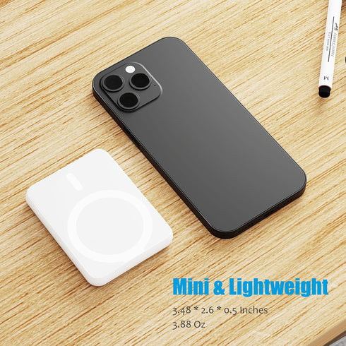 Miady 5000mAh Magnetic Wireless Portable Charger for iPhone, Fast Charging Portable Phone Charger/w Colorful Display, Magnetic Battery Pack Charge...