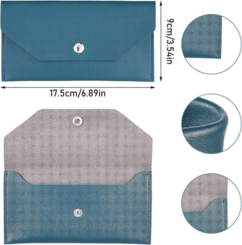 Blue Leather Cash Envelope Wallet Leather Money Wallet Organizer for Cash Reusable Money Bag Pouch Budget Binder Waterproof Slim Budget Envelope f...