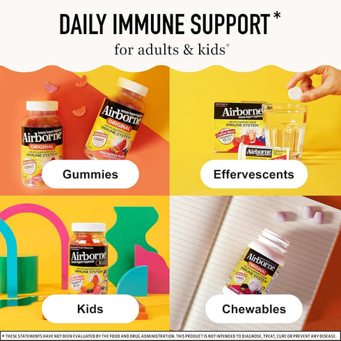 Airborne Vitamin C 1000mg (per Serving) - Citrus Chewable Tablets (96 Count in a Box) - Packaging May Vary...