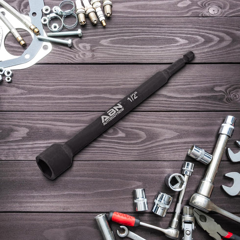 ABN 1/2 IN Impact Nut Driver Tool - SAE 6 IN Long Shank Nut Driver Bits Magnetic Tip Sockets, 1/4 IN Hex Shank...