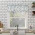 No. 918 Barker Geometric Semi-Sheer Rod Pocket Kitchen Curtain Valance and Tiers Set, 54" x 36", White...