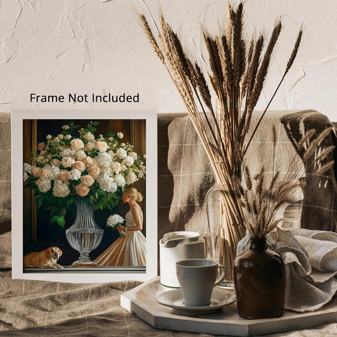 Posterizer 1 pcs-lush arrangement of roses and wild flowers 3-Floral & Botanical Art Gift for Art Lovers Decor for Home & Office- unframed wall ar...