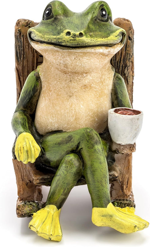Miniature Frog Garden Statue - 2" Tall - Mini Outdoor Accessory Figurine for Fairy Garden...