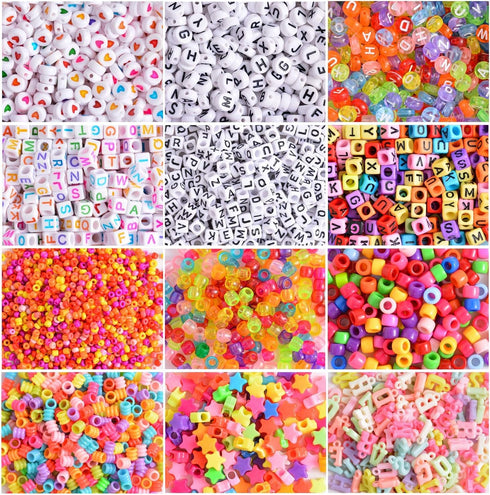 Peirich Jewelry Making Bead Kits, includes 44 Colors Embroidery Floss with Storage Box with Threads, Over 4900 Beads for Friendship Bracelets, Jew...