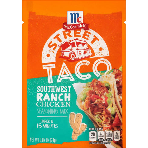 McCormick Street Taco Southwest Ranch Chicken Seasoning Mix, 0.87 oz...
