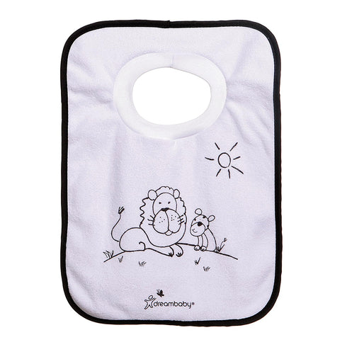 Dreambaby Terry Cloth Cotton Pullover Baby Bibs for Teething Feeding and Drooling - Super Absorbent & Extra Soft - Machine Washable - Jungle Anima...