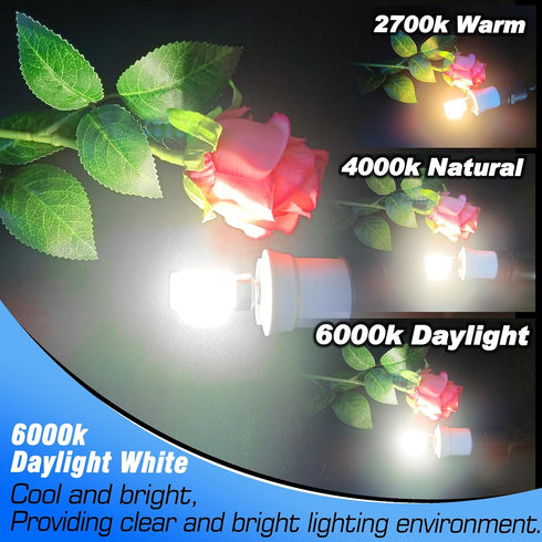 E17 LED Light Bulb 6W(60W Halogen Equivalent) 6000K Daylight White 700lm 120V E17 LED Intermediate Base Bulb for Chandelier,Appliance,Desk Lamp,Ca...