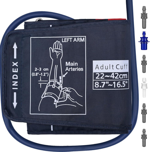 Large Blood Pressure Cuff, 8.7”-16.5” (22-42CM) BP Cuff Compatible with Omron BP Monitor, Replacement Cuff for Adult Big Arms, 6 Connectors...