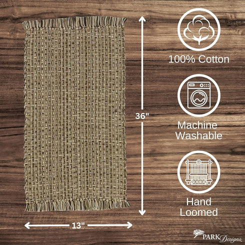 Park Designs Expresso Tweed Farmhouse Table Runner 36 Inch | 13x36 Rustic Dining Table Accessory | Hand Loomed & Rugged Texture | Modern Farmhouse...