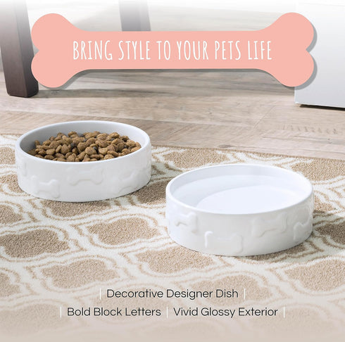 Park Life Designs Pet Bowl | Manor (Small, White)...