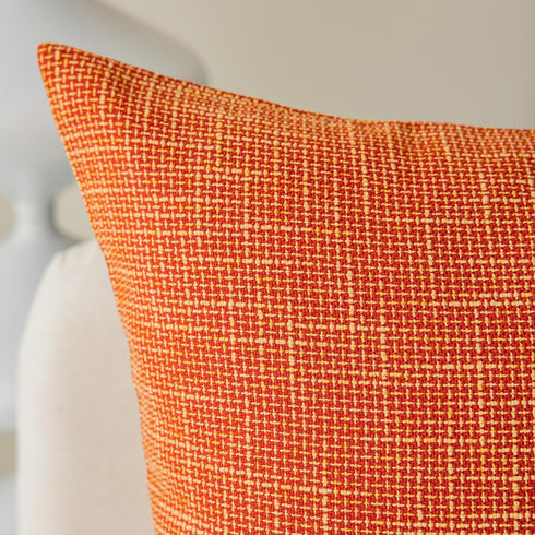 Kevin Textile Fall Pillow Cover Decor Lined Linen Throw Pillow Cases Cushion Cover Seasonal Autumn Pillow Covers for Chair, 18"x18"(2 Pack, Orange...