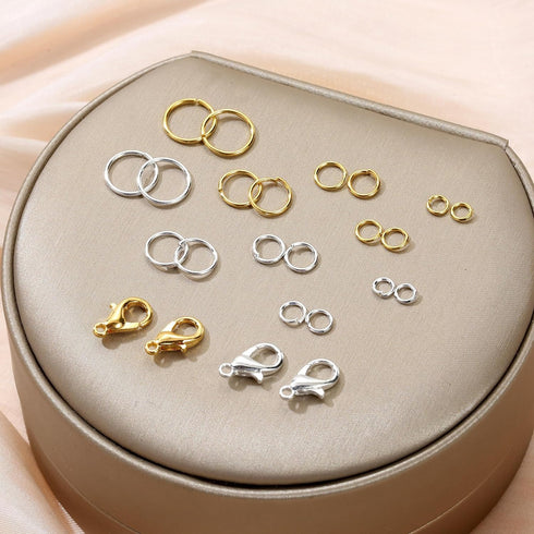 5 Sizes Silver and Gold Open Jump Rings, 500PCS O Rings and Lobster Clasps, Small and Large Jump Rings for Jewelry Making and Keychains...