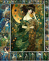 Decoupage Paper Pack (35 Sheets 6"x8") Art Deco Inspired Ladies in Green and Blue Floral Gowns Holding Bouqettes FLONZ Art Nouveau Klimt Vintage I...