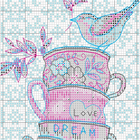 Dimensions 70-65171 Gold Collection Stacked Tea Cups Advanced Counted Cross Stitch Kit, 18 Count White Aida, 7" x 5"...