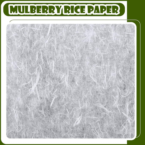 A4 Mulberry Paper Sheets Natural Fiber Rice Paper Handmade Decoupage Paper Sheets Art Tissue Washi Paper DIY Art Craft Origami for Kids Adults Gif...