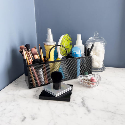Mind Reader Utensil Dispenser, Silverware Organizer, Cutlery Countertop Organizer, Metal Mesh, 12"L x 3.5"W x 5.5"H, Black...