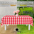 Grandipity 12 Pack Premium Disposable Plastic Picnic Tablecloth 54 Inch. x 108 Inch. Decorative Rectangle Table Cover - Red Checkered Gingham...