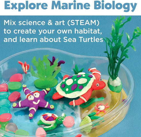 Creativity for Kids Create with Clay Turtle Lagoon – Marine Biology Crafts for Kids - Build a Sea Turtle Habitat with Clay, Multi (6238000) Medium...