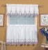 Today's Curtain Verona Reverse Embroidery Tier, 36", White/Blue, 60" W X 36" L...