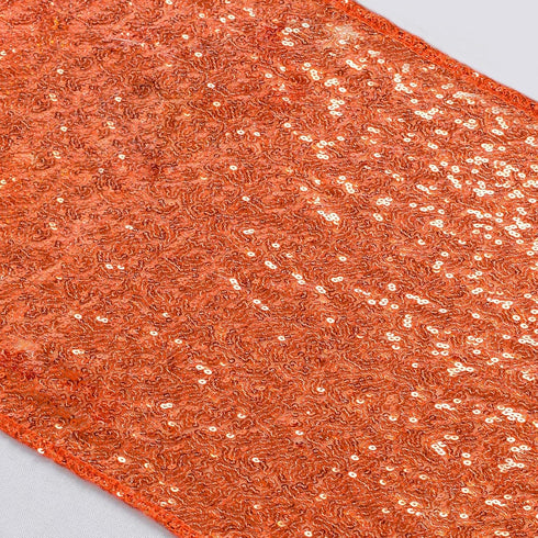 ShiDianYi Sequin Table Runner Orange Bridal Shower Decorations Table Decor Glitter Table Cover Table Runners 14x108 Inches ~0225S (1, Orange)...