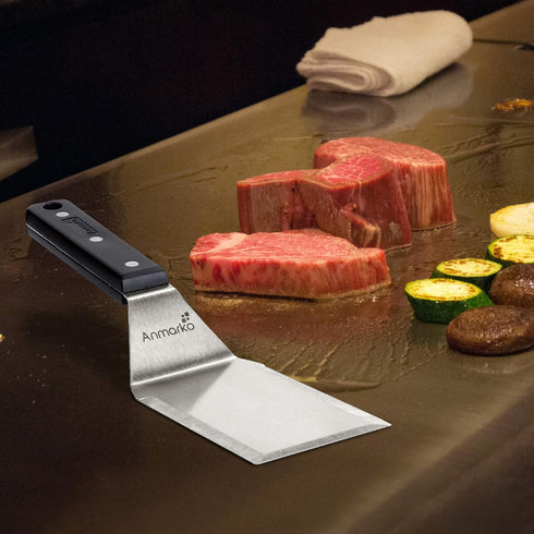 Anmarko Grill Spatula Set - Long Metal Spatula Spatula - Griddle Scraper and Pancake Flipper or Pizza Spatula - Offset Spatula - Stainless Steel U...