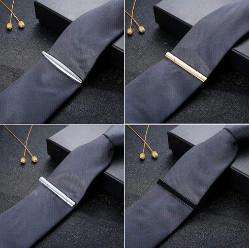JOERICA 10 Pcs Tie Clips Set for Men Tie Bar Pin Clips Set for Regular Ties Necktie Wedding Business Clips With Gift Box...