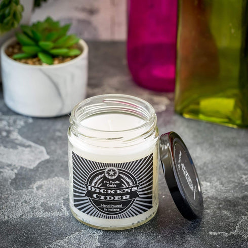 Dickens Cider- Funny Apple Bourbon Cider Scented Jar Candle Fall- 6 Ounce- 40 Hour Burn...
