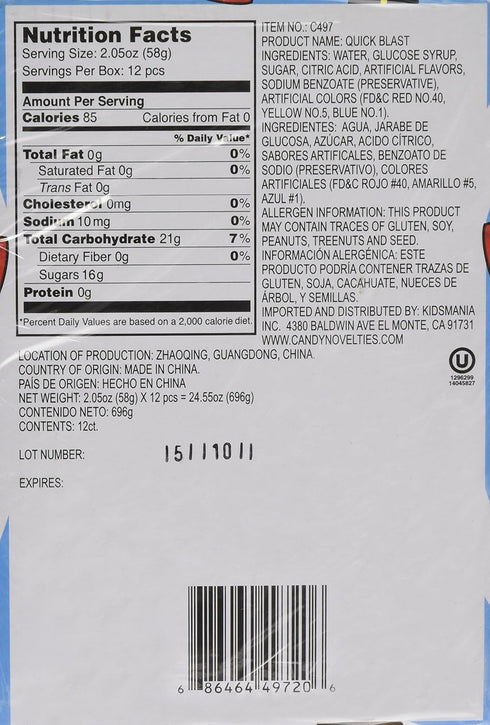 Wholesale Kidsmania Quick Blast Sour Candy...