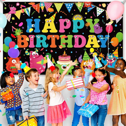 Birthday Backdrop Birthday Party Photography Background Decorations Happy Birthday Backdrop Banner Cake Table Banner for Baby Shower Party Supplie...