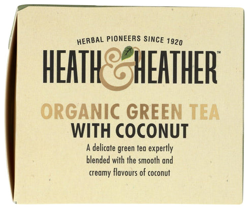 HEATH & HEATHER Organic Green Tea with Coconut 20ct, 20 CT...