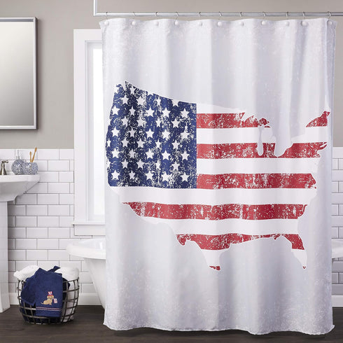 SKL Home Patriotic 4th of July American Pride Shower Curtain, 70" x 72", Multi...