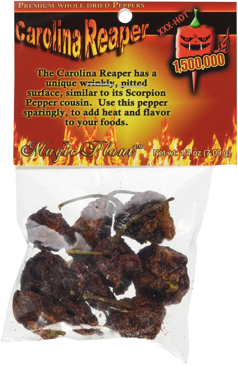 Dried Carolina Reaper Pepper Whole Pods by Magic Plant (1/4 oz.)...